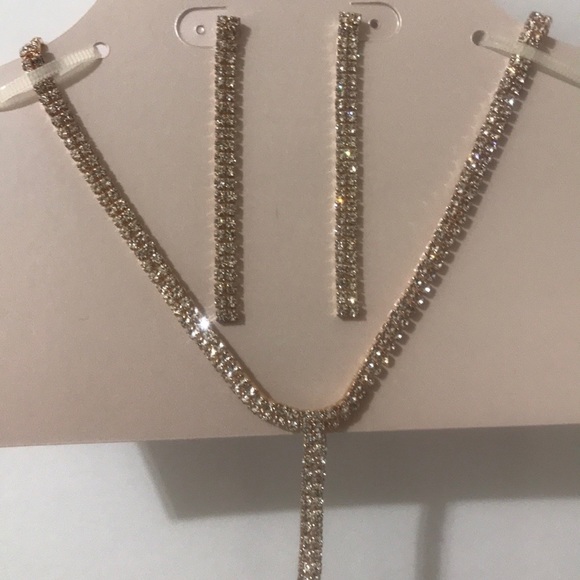 Neck/ Earrings Set BLUSH FOR HER Rose gold - Picture 4 of 14